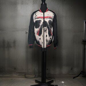 Friday the 13th Jason Mask Movie Poster Men's Size M Zip Up Jacket